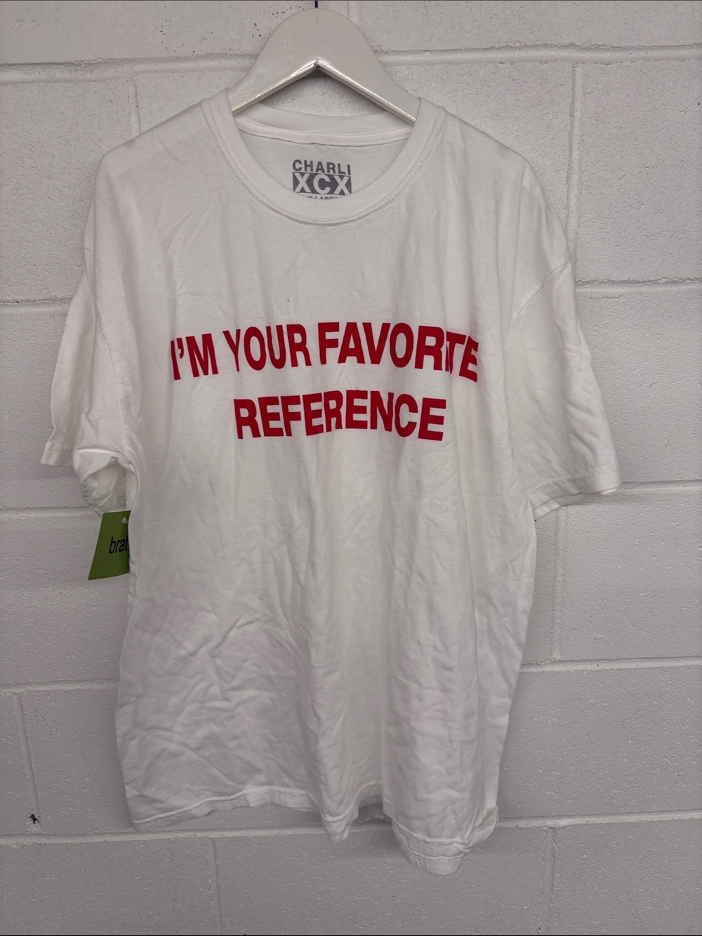 Sz xl CHARLI XCX band tour White Graphic Tee - "I'm Your Favorite Reference"